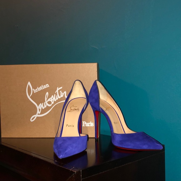 Christian Louboutin Shoes - Iriza 100 Velours Purple Pop Christian Louboutins